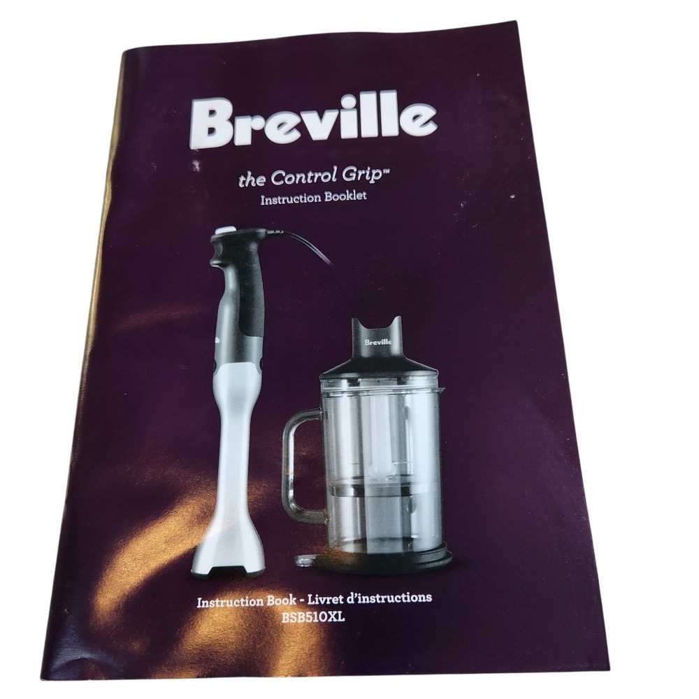 BREVILLE BSB510XL Manual Recipes Booklet Original The Control Grip Immersion